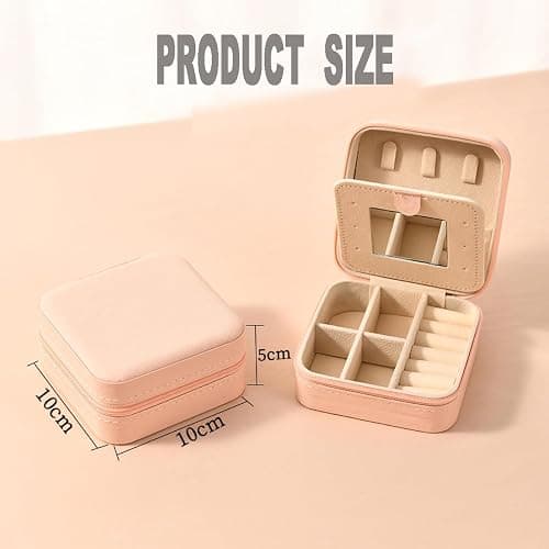 Hlopt Sweetest Compact And Secure Jewelry Boxes For Women Small Jewelris Box For Travel Portable Case With Lock Key Beautiful Jewelry Organizer And Storage Solution thumbnail 2