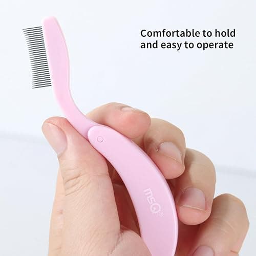 Eyelash Comb MSQ Eyelash Separator Tool Eyelash Comb Separator Folding Eyelash Brush Separator Lash Comb for Eyelash Makeup Brush (Pink) thumbnail 4