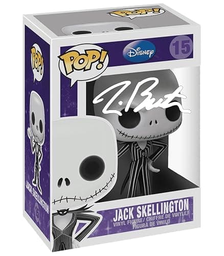 Tim Burton Jack Skellington #15 Facsimile Signed Reprint Laser Autographed Funko POP! Movies NBC Nightmare Before Christmas Figurine with Protector Case - Image 1