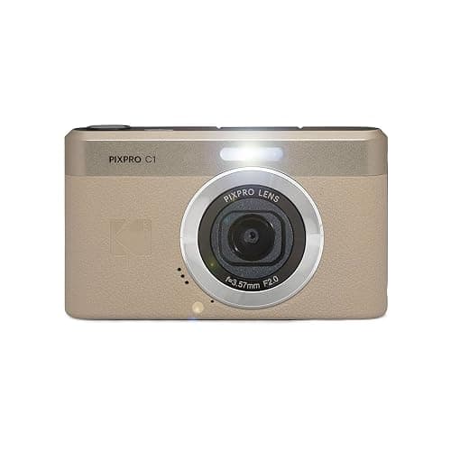 Kodak PIXPRO C1 Friendly Zoom Digital Camera - 13MP Compact Point and Shoot with 2.8” 180° Tilt LCD Flip Screen, Retro Vintage Design with 4X Zoom and 1080P Full HD Video for Travel, Vlogging, Tan thumbnail 2