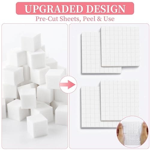 EWVVSS 500-Piece Nail Sponges Mini Disposable Nail Sponges for Ombre & Gradient Nail Art with Picker Tool & Storage Box, Sponge Cubes for Gel Polish Blending, Home and Salon Manicure Supplies thumbnail 2