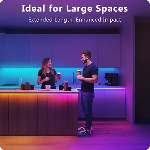 DAYBETTER LED Strip Lights 110ft, Smart Lighting Strips with App Remote Control, RGB Music Sync Color Changing Lights for Bedroom Kitchen Party Home Decor(1 Roll) thumbnail 5