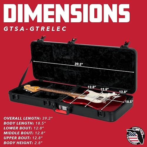 Gator Cases Molded Flight Case for Strat/Tele Style Electric Guitars with TSA Approved Locking Latch, (GTSA-GTRELEC) thumbnail 6