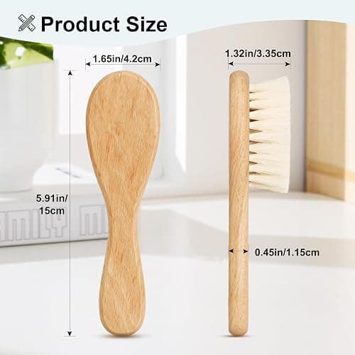 Molylove Baby Hair Brush with Wooden Handle and Super Soft Goat Bristles for Newborns, Infant, Toddlers, Kids thumbnail 3