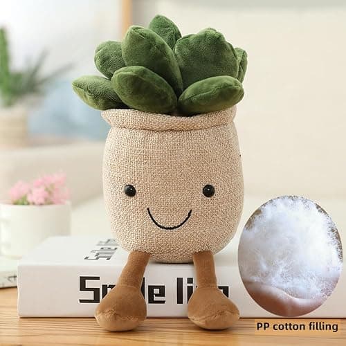 XZJMY 1Pack Succulents Plush Toy,Potted Plant Stuffed Plush Pillow Decoration,Cute Plants Plush Toy, Plush Toys Gift for Kids Girls (Khaki,Succulents) thumbnail 4