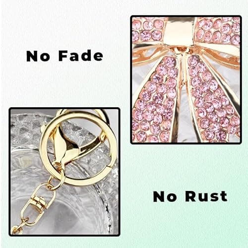 Bling Bow Keychain for Purse Handbag Charms for Backpack Bag Coquette Keychain for Women Girls Glitter Accessories Y2k Charm thumbnail 7