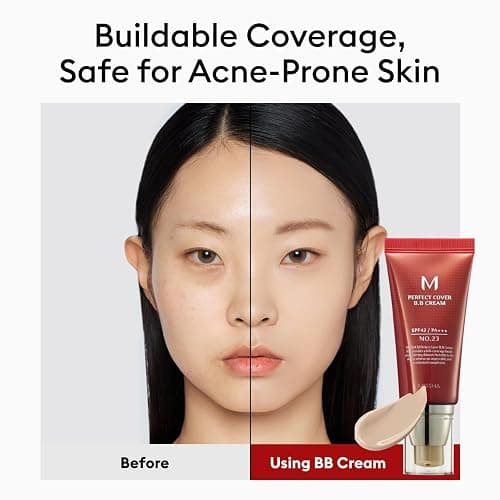 MISSHA M Perfect Cover BB Cream No.23 Natural Beige -Light/Medium with Cool/Neutral Undertone SPF 42 PA +++ 1.69 Fl Oz - Tinted Moisturizer for face with SPF thumbnail 5