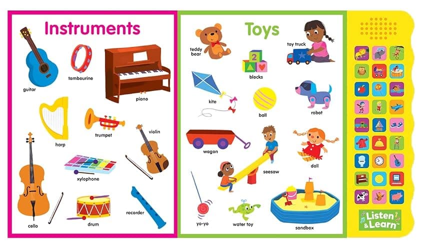 Let’s Learn First Words – Interactive 27-Button Sound Book for Babies & Toddlers | Early Learning Board Book with Adorable Art & Real-World Word Sounds thumbnail 6