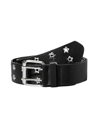 Verdusa Women's Double Grommet PU Leather Belt Punk Buckle Waist Belts - Image 1