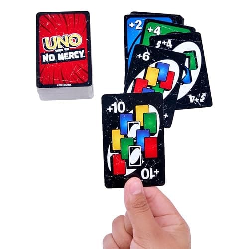 Mattel Games UNO Show ‘em No Mercy Card Game for Kids, Adults & Family Parties & Travel with Extra Cards, Special Rules & Tougher Penalties thumbnail 4
