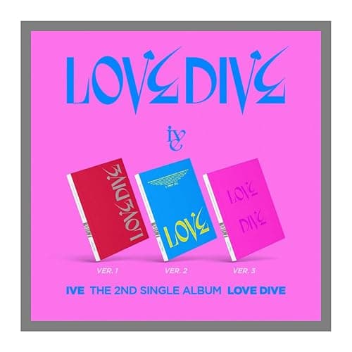IVE LOVE DIVE 2nd Single Album Ver. 96p PhotoBook+1p PhotoCard+Heart Hologram Card+Tracking Sealed - Image 1