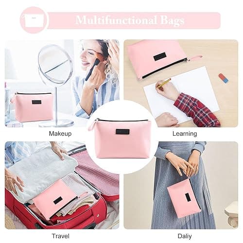 Cosmetic Bags for Women Small Makeup Bag for Purse Pu Leather Makeup Pouch Travel Makeup Bag with Zipper Make Up Bag for Travelling thumbnail 10