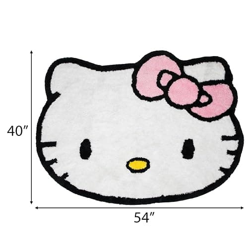 Hobby Lobby Hello Kitty Shaped Rug, 40 x 54 inches, Pink Bow, Polyester thumbnail 2