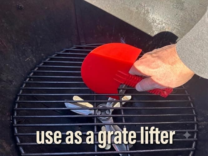 LavaLock Smok-n-Scrape Grill and Smoker Scraper, Residue Remover Cleaning Tool for Weber Kettle, Weber Smokey Mountain, UDS, WSM (Red Smoke-n-Scrape) thumbnail 7