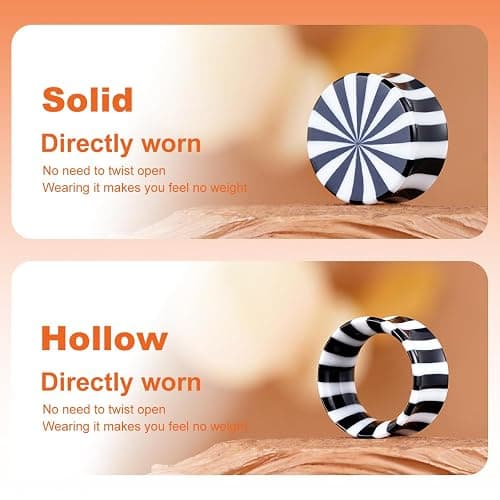 POBAISITER 4PCS Candy-colored Resin Ear Plugs and Tunnels 6mm(2g) to 25mm(1") Ear Gauge Tunnels Set Expander Stretcher For Women Men Body Piercing Jewelry thumbnail 4