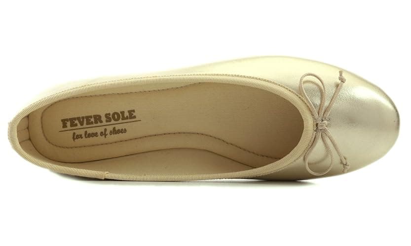 FEVERSOLE Women's Macaroon Colorful Memory Foam Cushion Insock Patent Ballet Flat thumbnail 5