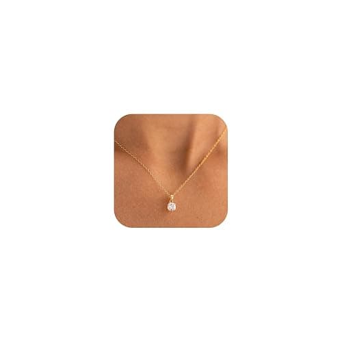 CUEZIY Dainty Silver Gold Necklaces for Women Cute Station Choker Simulated Diamond Necklace Simple Layering CZ Necklace Trendy Jewelry Gifts - Image 1