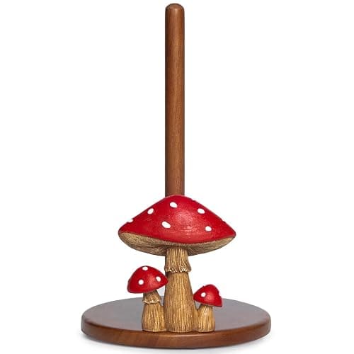 Mushroom Paper Towel Holder - Cottagecore Decor Mushroom Kitchen Home Cottagecore Accessories Cute Stuff, Unique Wood Paper Towel Holder Stand Kitchen Countertop 12.5×7 in thumbnail 8