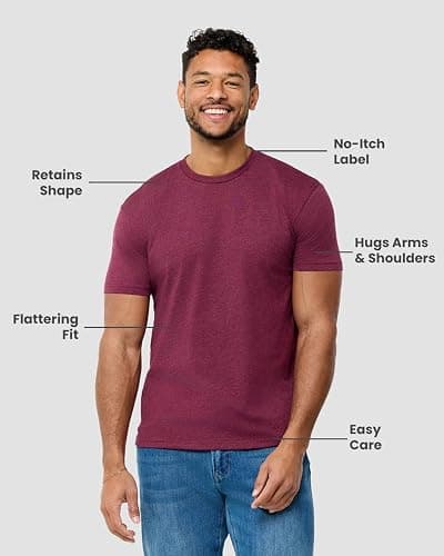 INTO THE AM Men's T-Shirts Soft Cotton Blend Crew Neck Tee S - 4XL Athletic Fit Plain Basic T-Shirt for Men thumbnail 2