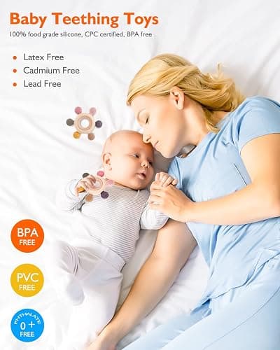 akolik Teething Toys for Babies, Baby Teethers Toy Teething Ring Silicone, Grasping Teething Toy, BPA Free Teething Nursing Accessories for 3+ Months Boy, Girl Toddlers (Rudder B) thumbnail 3