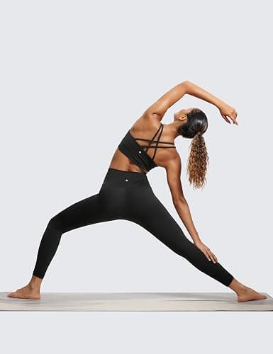 CRZ YOGA Softness Mold Butterluxe Strappy Longline Sports Bras for Women - Double Spaghetti Strap Workout Yoga Crop Top thumbnail 4