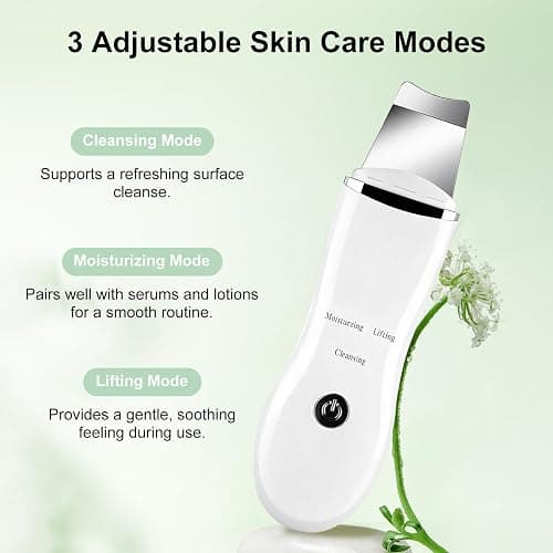 Face Blackhead Remover Tools, Deep Pore Cleaner Skin Scrubber Spatula Facial Scraper with USB Recharge, Silicone Brushes & Blackhead Needles Included thumbnail 2