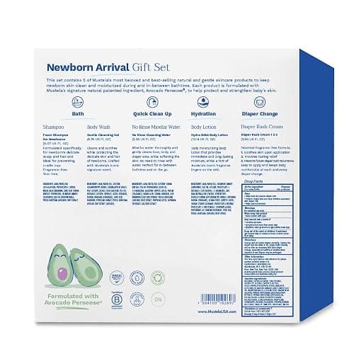 Mustela Newborn Arrival Gift Set - Baby Skincare & Bath Time Essentials - Natural & Plant Based - 5 Items Set thumbnail 2