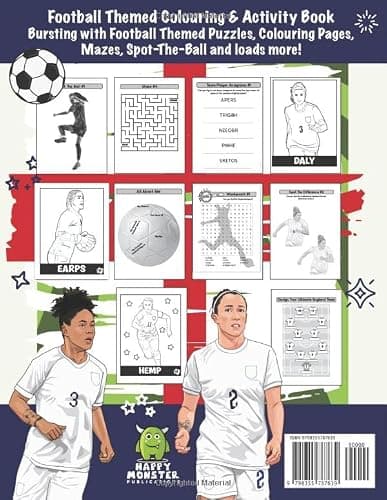England Women Activity Book For Kids Aged 6-12: Jam-Packed With Football-Themed Puzzles, Colouring In, Mazes, Spot-The-Ball, Word Searches, and so much more! thumbnail 2