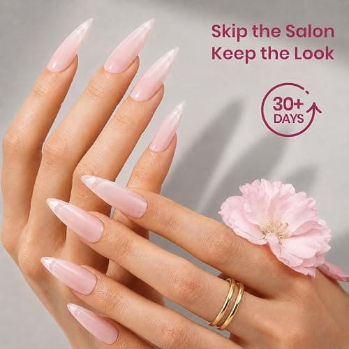 Beetles Tipex Lite Instant Apex Nail Tips, Long Stiletto, 16 Sizes(00-14) | No Builder Gel Needed, Etched-free Acrylic Nails for DIY Salon-look False Nail Extensions, Full Cover Soft Gel Tips thumbnail 2