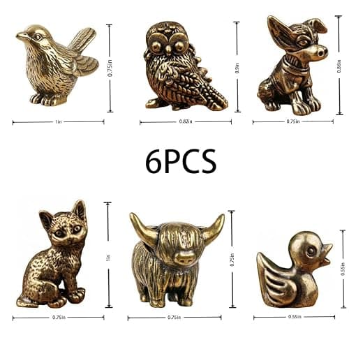 6 Pcs Brass Animal Hinge Toppers, Hand-Cast Italian Solid Brass for Bedroom Living Room Kids Room, Summer Home Refresh, Back to School, Fall Thanksgiving, Housewarming Animal Lover Farmhouse Gifts thumbnail 2