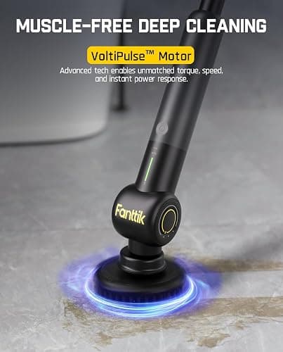 Fanttik Flip G9 Pro Electric Scrubber, VoltiPulse Motor, Dual-Speed Rotary Cleaner with 6 Brush Heads, Adjustable Angle & Extendable Handle, IPX7 Waterproof, Type-C Charging for Bathroom, Tile, Grout thumbnail 2