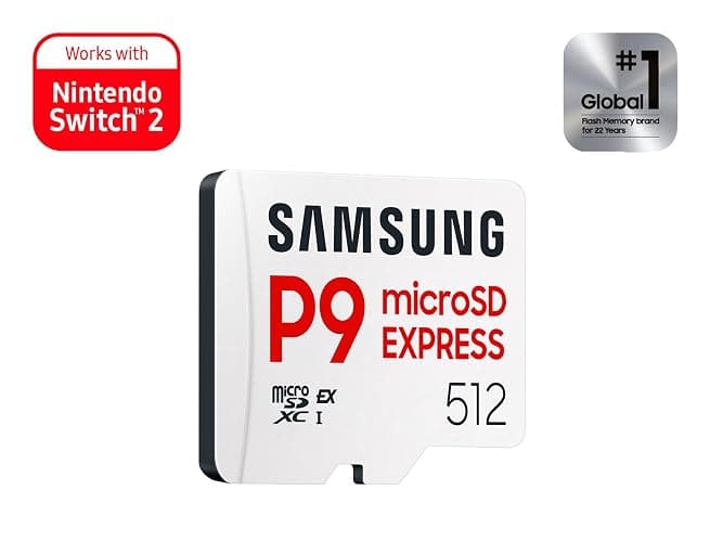 Samsung P9 Express microSD Express Card, 512GB microSDXC Memory Card, Up to 800 MB/s, for Nintendo-Switch ™ 2, (MB MK512T/AM) thumbnail 2