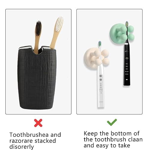 Silicone Toothbrush Holders Self Adhesive Hooks Toothbrush Holders,Silicone Wall Hook,Multi-Function Hook Waterproof Self Adhesive Toothbrush Hook Plug Holder for Wall thumbnail 6