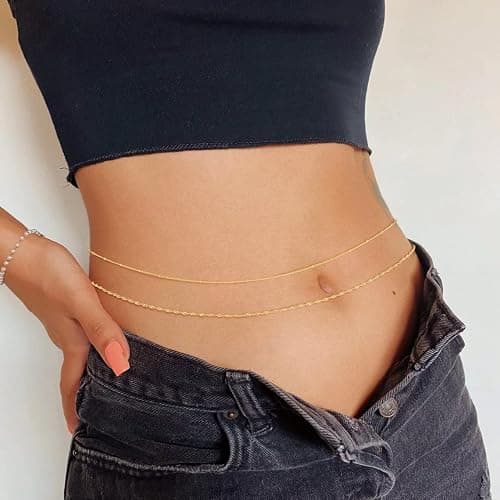 SUFOPE Gold Waist Chain for Women Dainty 14K Gold Plated Layered Belly Chain Adjustable Bikini Belly Beads for the Waist Waterproof Beach Accessories Body Chain Jewelry for Gifts thumbnail 4