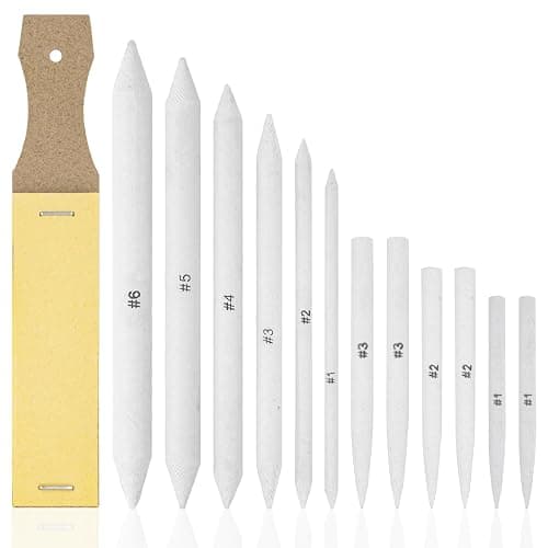 Aenir Blending Stumps for Drawing, Tortillons Blending Stumps Set of 13 Pack with Sandpaper Pencil Sharpener, Paper Art Blenders Tools for Charcoal, Graphite, Drawing Tools for Artists. (13) - Image 1