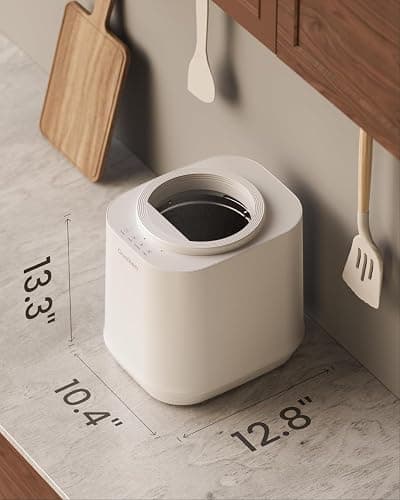 Ouaken 4L Electric Composter for Kitchen, Smart Countertop Compost Bin, Odorless | Low Noise | Auto-Cleaning | Turn Food Waste into Fertilizer, Indoor Food Waste Compost Machine, White thumbnail 8
