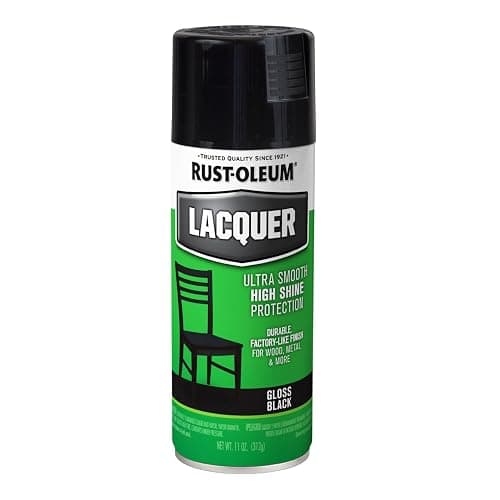 Rust-Oleum Lacquer Black Spray Paint | High Gloss Lacquer Finish, Furniture, Cabinets & Décor Projects, Fast Dry Formula, Smooth Professional Results, 11 Oz - Image 1