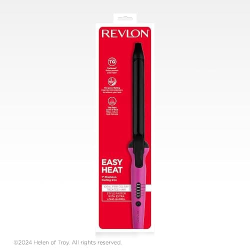 REVLON Easy Heat 1" Curling Iron with Extra-Long Barrel | Ceramic Tourmaline Barrel for More Shine, Less Damage, 5 Preset Temps by Hair Type, Dual Voltage for Travel thumbnail 8