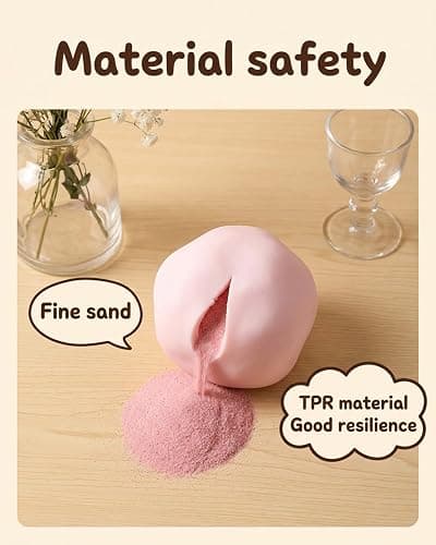 Coconut Oil Stress Ball Crunchy Squishy Sand Vacuum Filled Grape Squishies Balls Stressball Glutinous Fidget Colorful Squeeze Squishys Shapeable Squishied Relief Cheese Snowball Sensory(1.6IN6pcs) thumbnail 6