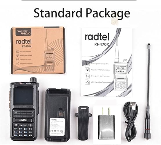 Radtel RT-470X Ham Radio Walkie Talkies 256CH Aviation Air Band Two Way Radio NOAA Police Scanner Marine Long Range Handheld Transceiver USB-C, Wireless Copy Frequency thumbnail 7