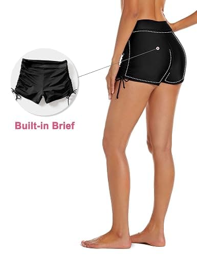 Lecieldusoir Women's Swim Shorts High Waisted Bathing Suit Bottoms Swimsuit Boy Shorts Swimwear Bikini Board Shorts thumbnail 4