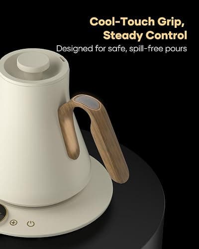 Cocinare FLOW B9 Gooseneck Electric Kettle, Precise Temperature Control for Pour-Over Coffee & Tea Brewing, Stainless Steel Interior, Rapid Heating for Boiling Water 0.9L (Morandi White) thumbnail 6