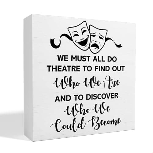 Theater Gifts Musical Theatre Gifts for Theater Lover Actor Actress Director Performers Home Office Room Desk Decor Wooden Box Sign - Image 1