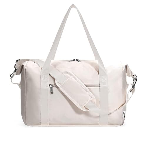 Narwey Ryanair Handgepäck 40x20x25 Ryanair Handgepäck Tasche 40x30x20 Reisetasche Handgepäck Faltbare Wasserfeste Weekender Gym Travel Bag für Damen Herren (Beige) thumbnail 2