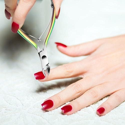 Cuticle Trimmer Cuticle Remover with Cuticle Pusher, XUNXMAS Professional Stainless Steel Durable Pedicure Manicure Tools Cutter Nipper Scissor Clipper for Fingernails and Toenails Dead Skin thumbnail 2