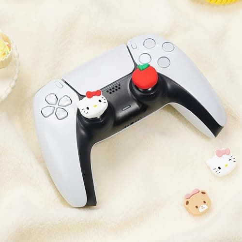 Kuitmor Silicone Thumb Grip Caps for PS5 Controller,Thumbsticks Cover Set Compatible with Switch Pro Controller and PS4 PS5 Controller,4PCS - HelloCat thumbnail 5