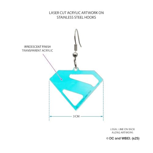 Superman Iridescent Transparent Earrings – Ice Fortress Inspired Collectible Jewelry thumbnail 4