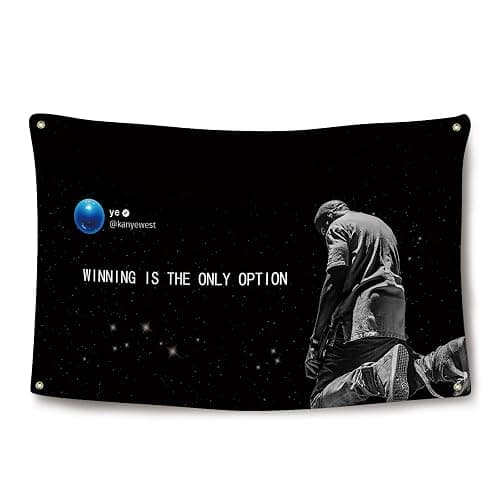 Kanye Rapper Flag for Room 3×5 Feet Funny Flag Banner Winning Is The Only Option Wall Hanging Decor for Bedroom College Dorm Room Decor - Image 1