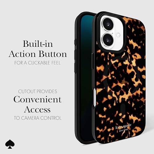 kate spade new york iPhone 16 Case - Compatible with MagSafe - Designer Phone Case - Tortoise thumbnail 4