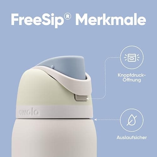 Owala FreeSip Isolierte Edelstahl Trinkflasche mit Strohhalm, 945 ml – BPA-frei, optimal für Sport, Fitness, Outdoor und Reisen, Iced Breeze thumbnail 3